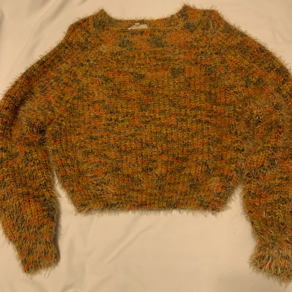Chelsea & Violet Mustard, Green Soft Wispy Sweater XS